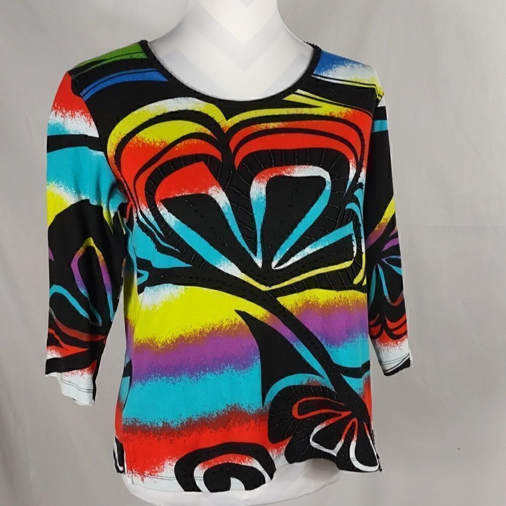 Multiples Abstract Beaded Top  - Picture 7 of 7